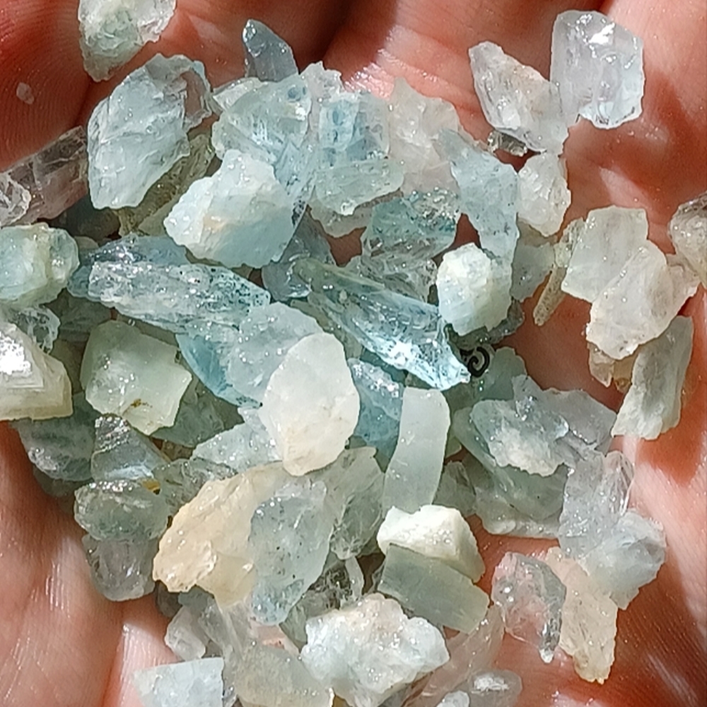 100% Aquamarine Rough Loose Gemstone Lot Light Blue 40ct